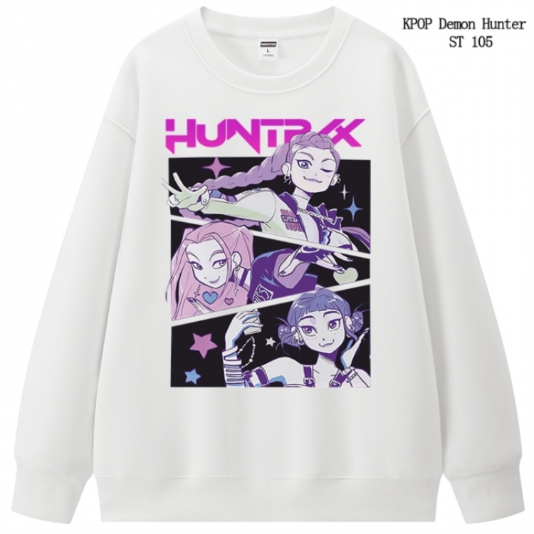 K-Pop Demon Hunters anime merchandise thick cotton round neck hoodie from S to 3XL