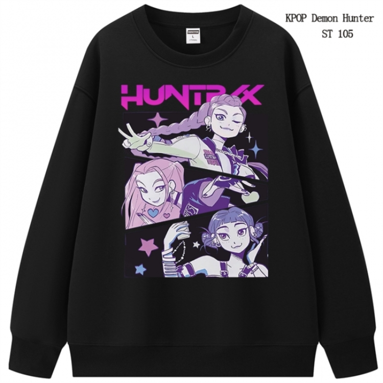 K-Pop Demon Hunters anime merchandise thick cotton round neck hoodie from S to 3XL