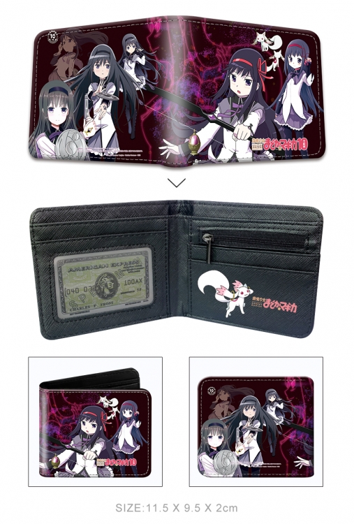 Magical Girl Madoka of the Magus 3D concave convex two fold short card wallet wallet wallet 11X9.5X2cm 65G
