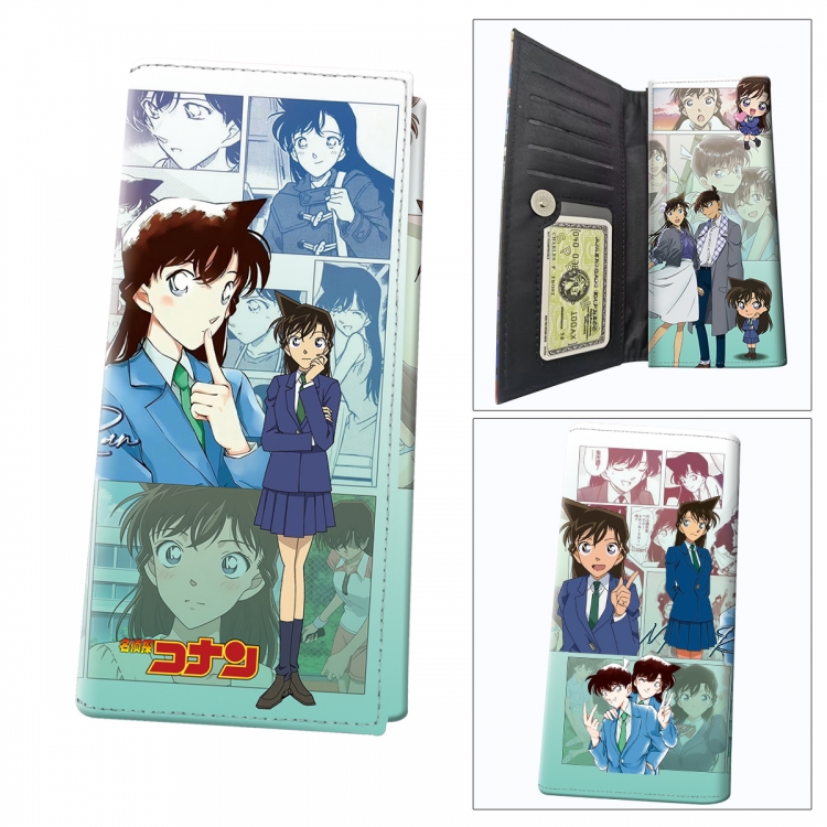 Detective conan Anime wallet long wallet buckle storage bag 18.5x9.5x2CM 100g