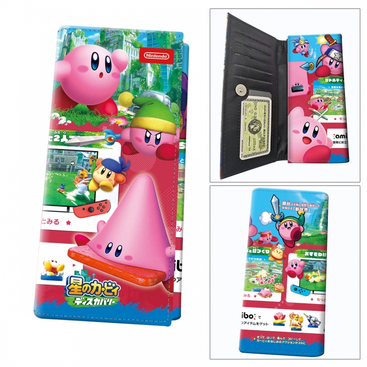 Kirby Anime wallet long wallet buckle storage bag 18.5x9.5x2CM 100g
