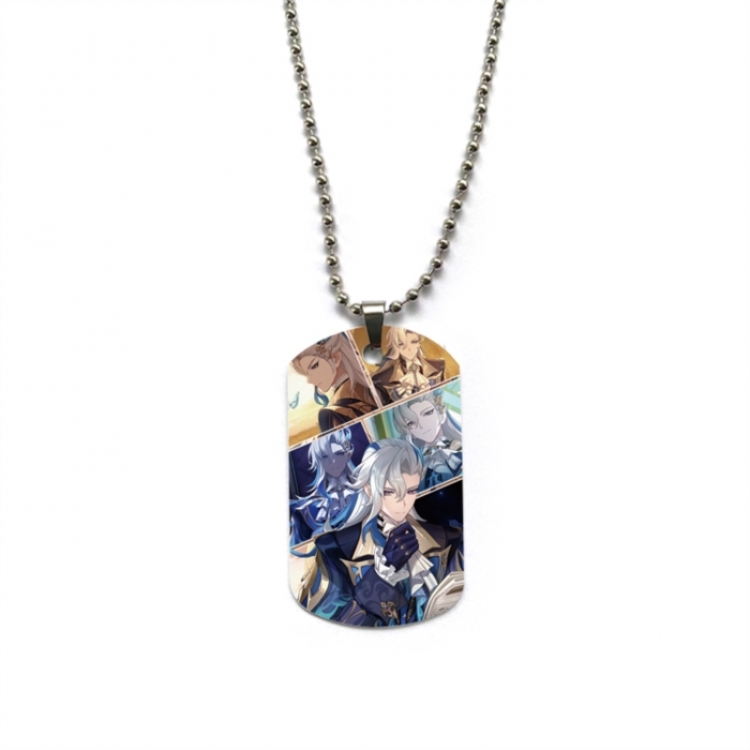 Genshin Impact Anime double-sided full color printed military brand necklace price for 5 pcs