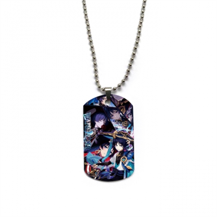 Genshin Impact Anime double-sided full color printed military brand necklace price for 5 pcs