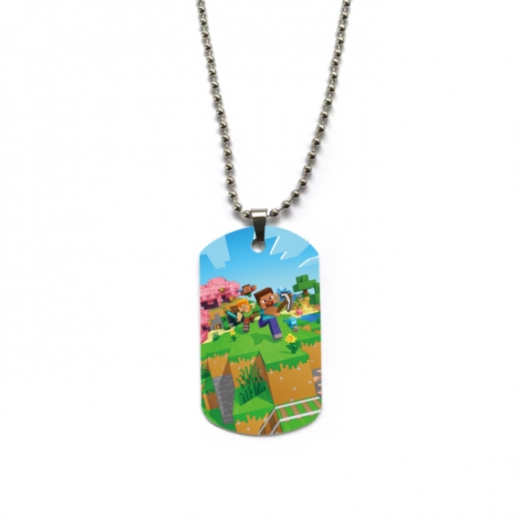  Minecraft Anime double-sided full color printed military brand necklace price for 5 pcs