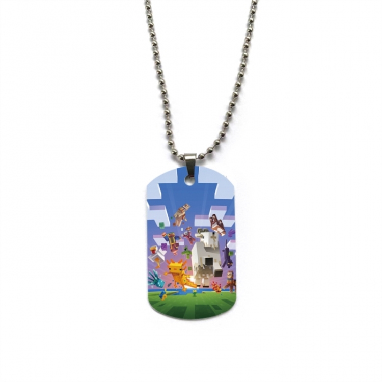  Minecraft Anime double-sided full color printed military brand necklace price for 5 pcs