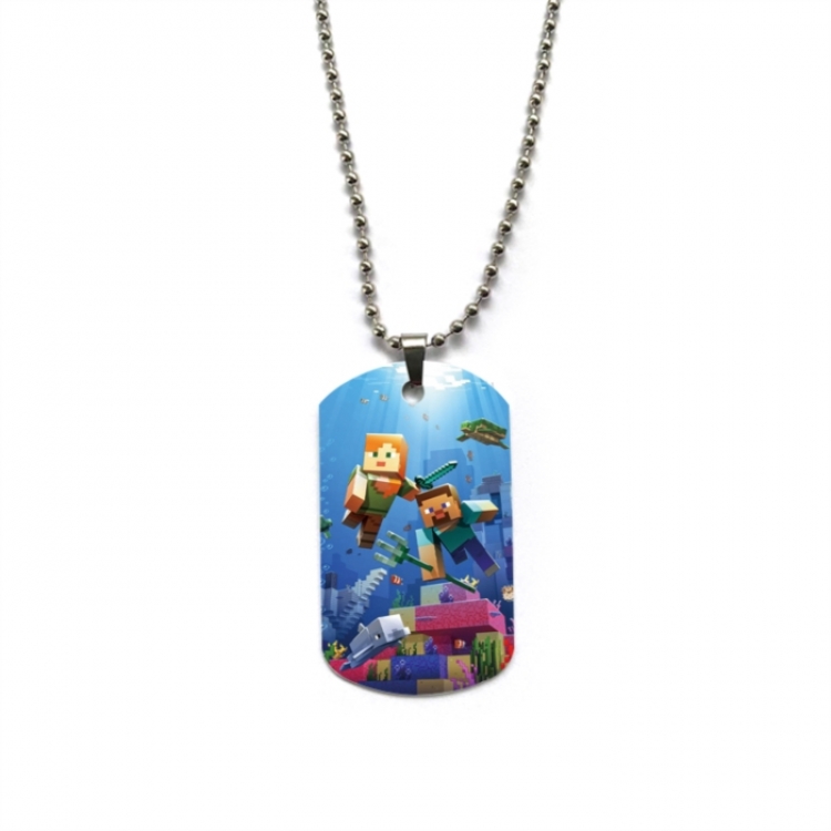  Minecraft Anime double-sided full color printed military brand necklace price for 5 pcs