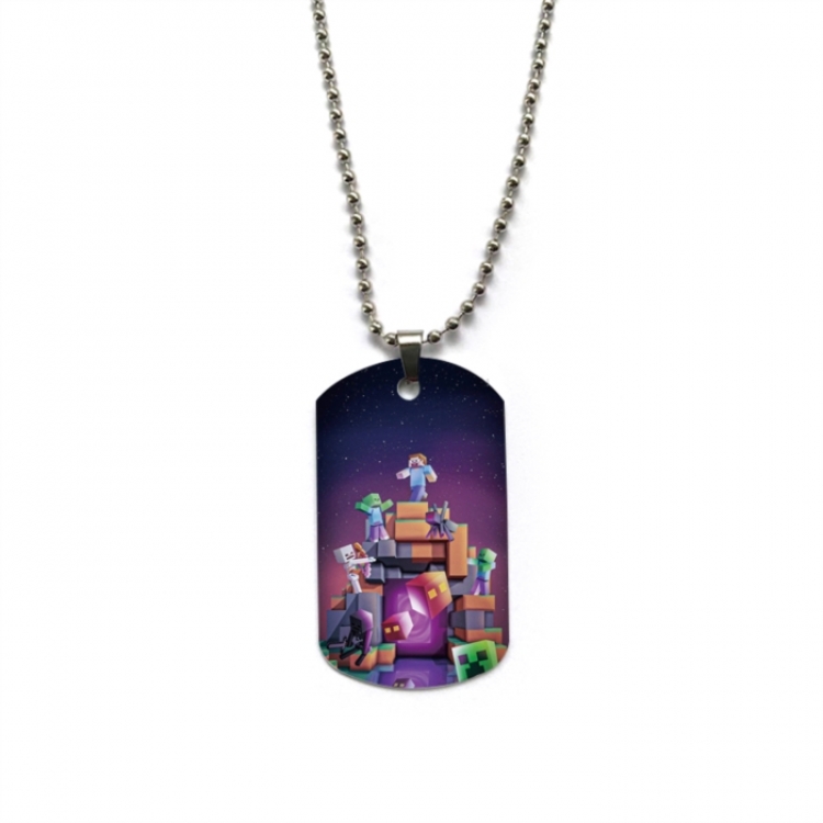  Minecraft Anime double-sided full color printed military brand necklace price for 5 pcs