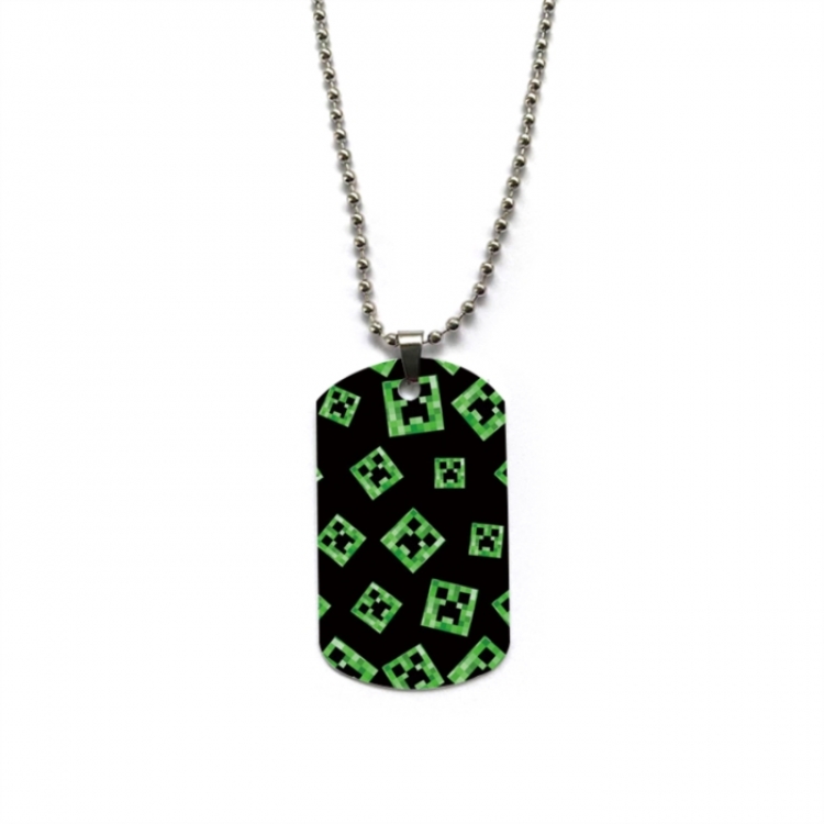  Minecraft Anime double-sided full color printed military brand necklace price for 5 pcs