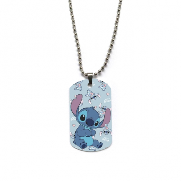 Lilo & Stitch Anime double-sided full color printed military brand necklace price for 5 pcs