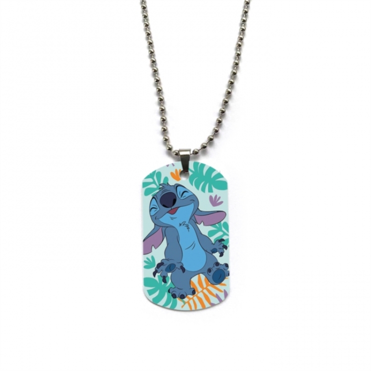 Lilo & Stitch Anime double-sided full color printed military brand necklace price for 5 pcs