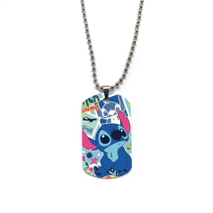 Lilo & Stitch Anime double-sided full color printed military brand necklace price for 5 pcs