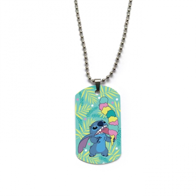 Lilo & Stitch Anime double-sided full color printed military brand necklace price for 5 pcs