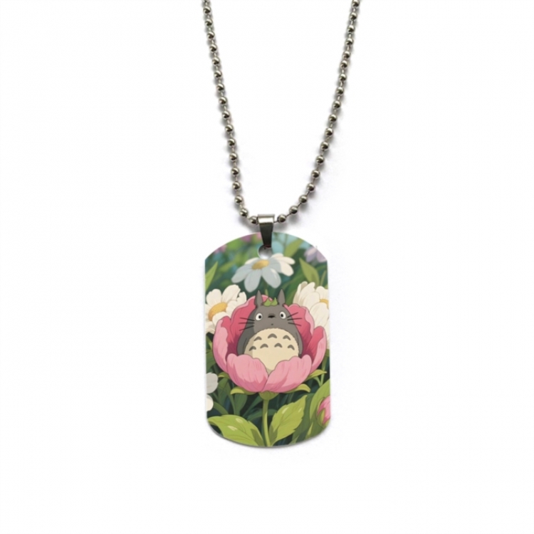 TOTORO Anime double-sided full color printed military brand necklace price for 5 pcs