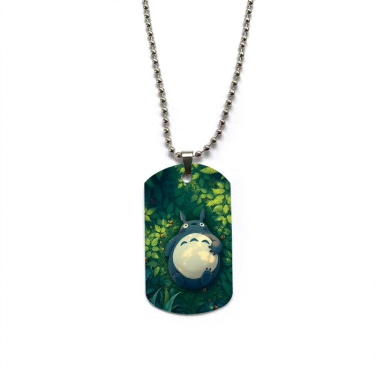 TOTORO Anime double-sided full color printed military brand necklace price for 5 pcs