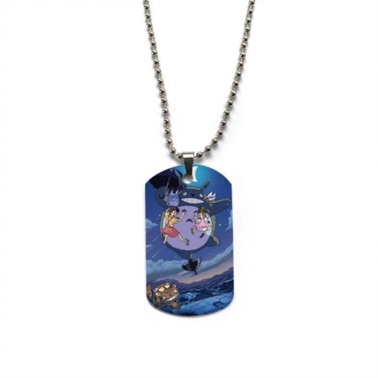 TOTORO Anime double-sided full color printed military brand necklace price for 5 pcs