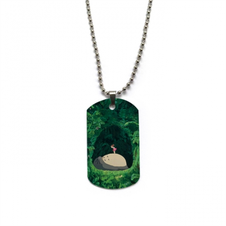 TOTORO Anime double-sided full color printed military brand necklace price for 5 pcs