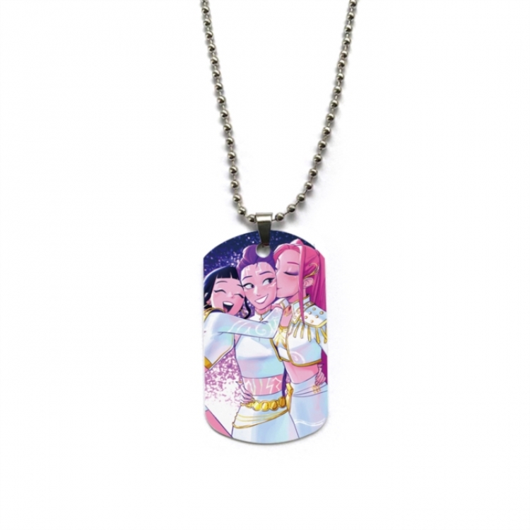 K-Pop Demon Hunters Anime double-sided full color printed military brand necklace price for 5 pcs