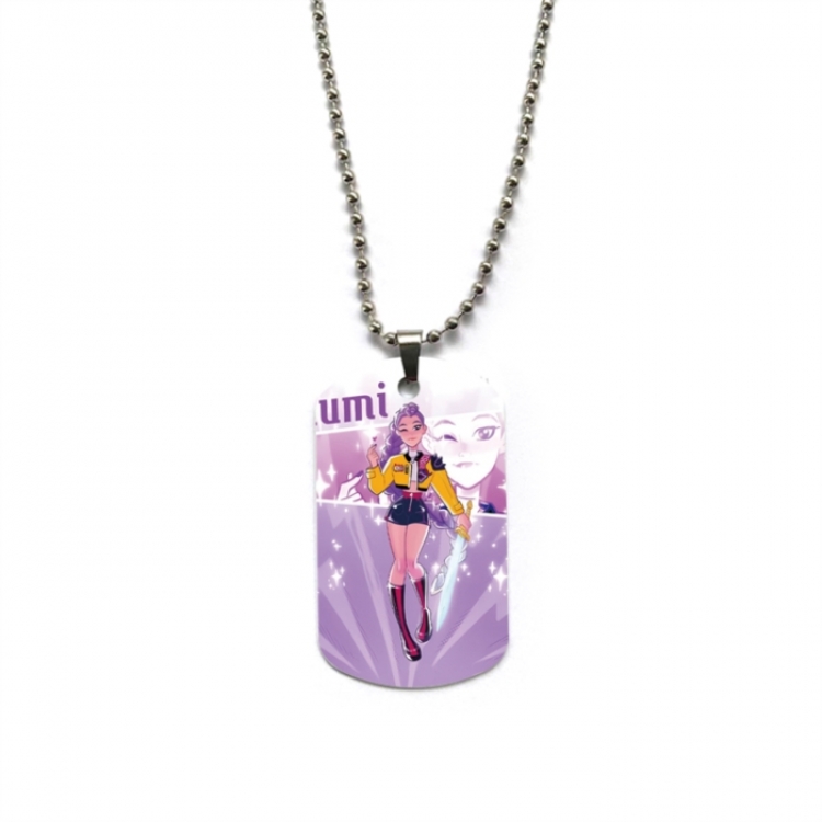 K-Pop Demon Hunters Anime double-sided full color printed military brand necklace price for 5 pcs