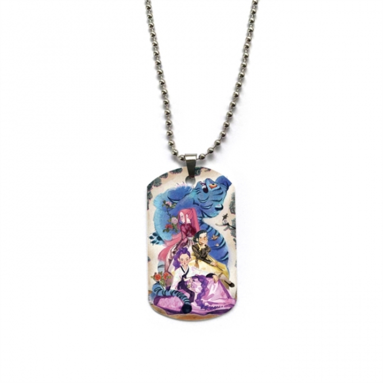 K-Pop Demon Hunters Anime double-sided full color printed military brand necklace price for 5 pcs