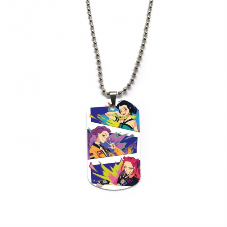 K-Pop Demon Hunters Anime double-sided full color printed military brand necklace price for 5 pcs