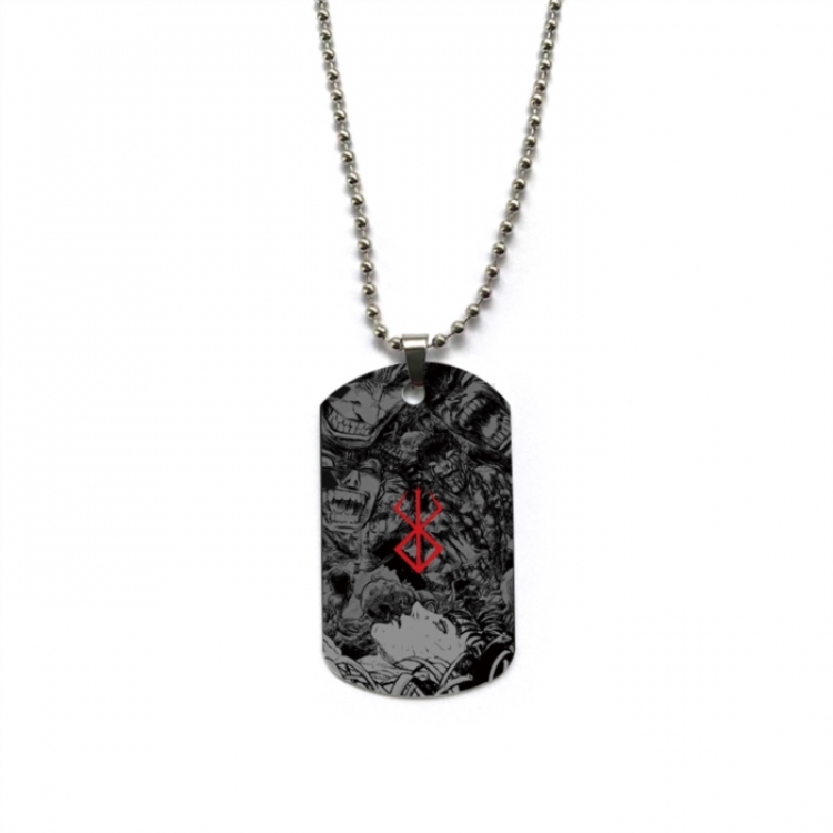 Berserk Anime double-sided full color printed military brand necklace price for 5 pcs