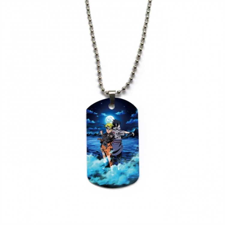 Naruto Anime double-sided full color printed military brand necklace price for 5 pcs