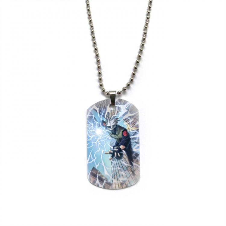 Naruto Anime double-sided full color printed military brand necklace price for 5 pcs