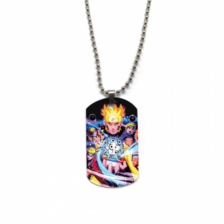Naruto Anime double-sided full color printed military brand necklace price for 5 pcs