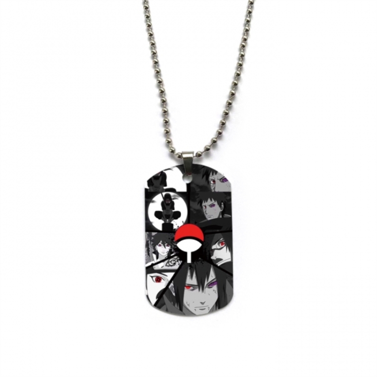 Naruto Anime double-sided full color printed military brand necklace price for 5 pcs