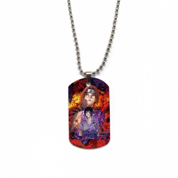 Naruto Anime double-sided full color printed military brand necklace price for 5 pcs