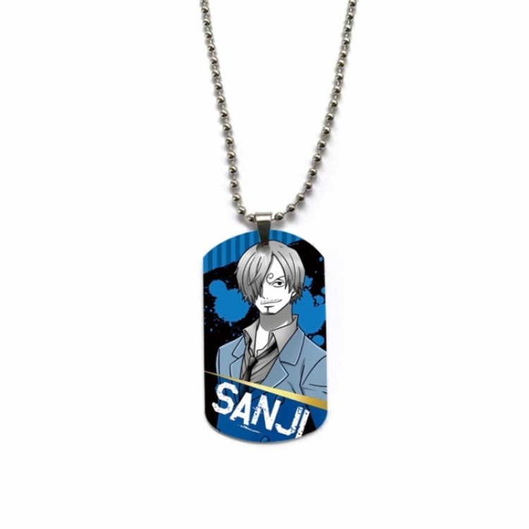 One Piece Anime double-sided full color printed military brand necklace price for 5 pcs