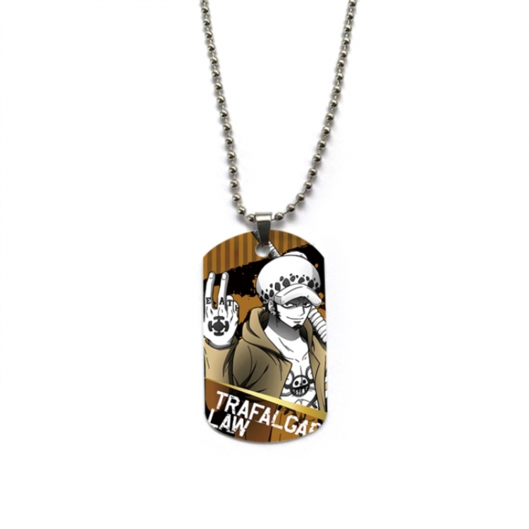 One Piece Anime double-sided full color printed military brand necklace price for 5 pcs