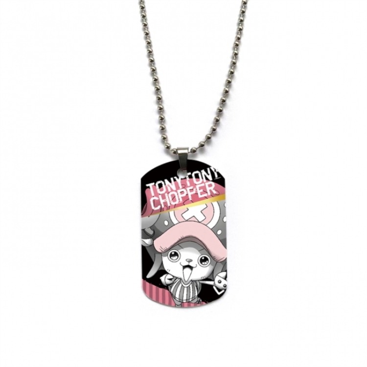 One Piece Anime double-sided full color printed military brand necklace price for 5 pcs