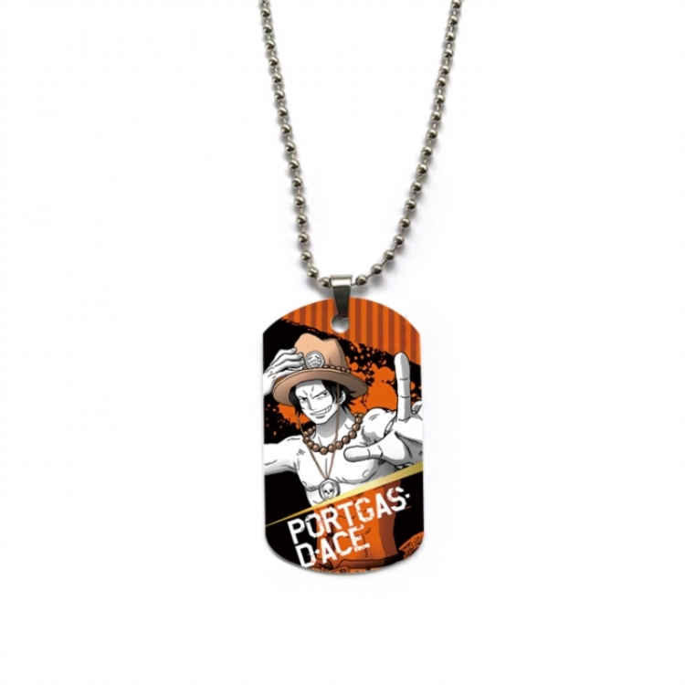 One Piece Anime double-sided full color printed military brand necklace price for 5 pcs