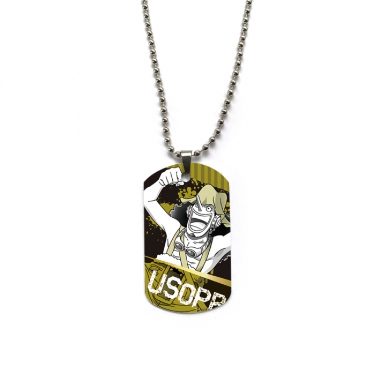 One Piece Anime double-sided full color printed military brand necklace price for 5 pcs