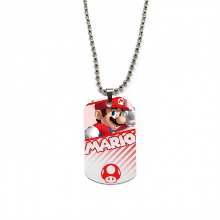 Super Mario Anime double-sided full color printed military brand necklace price for 5 pcs