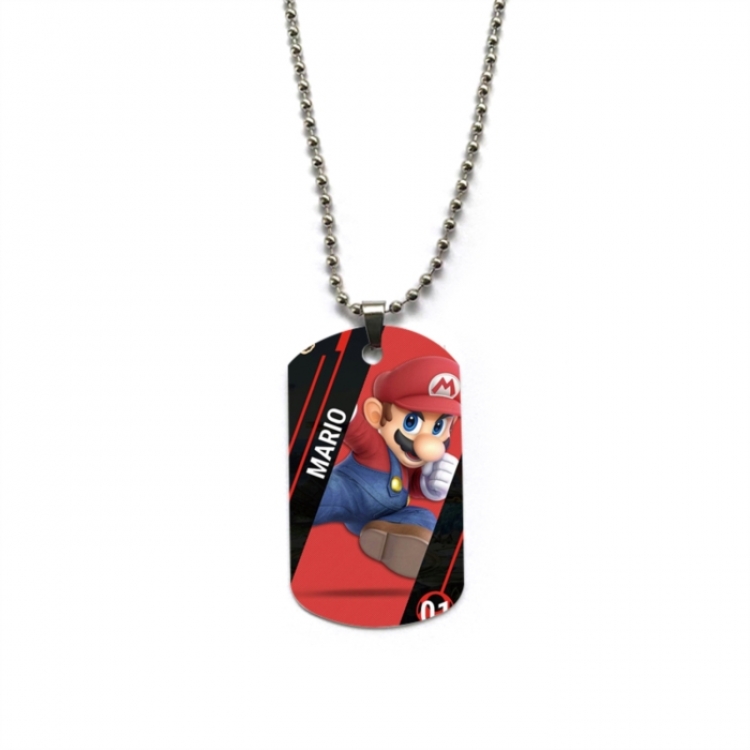 Super Mario Anime double-sided full color printed military brand necklace price for 5 pcs