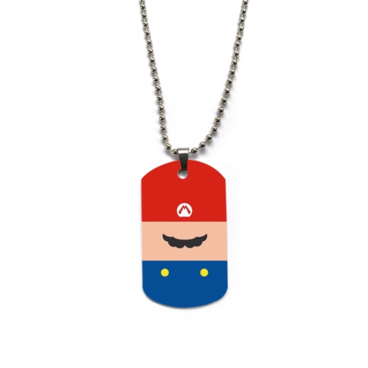 Super Mario Anime double-sided full color printed military brand necklace price for 5 pcs