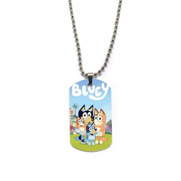 Bluey Anime double-sided full color printed military brand necklace price for 5 pcs