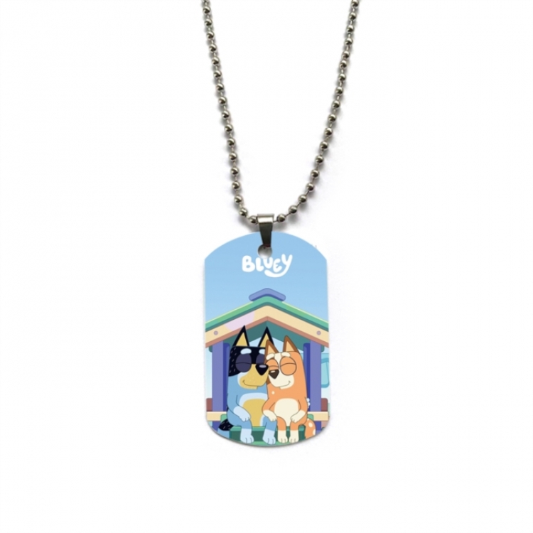 Bluey Anime double-sided full color printed military brand necklace price for 5 pcs