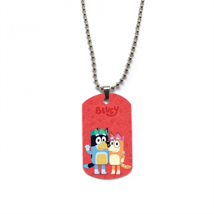 Bluey Anime double-sided full color printed military brand necklace price for 5 pcs