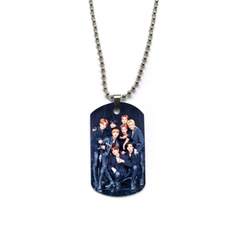 straykids Anime double-sided full color printed military brand necklace price for 5 pcs