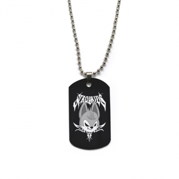 straykids Anime double-sided full color printed military brand necklace price for 5 pcs