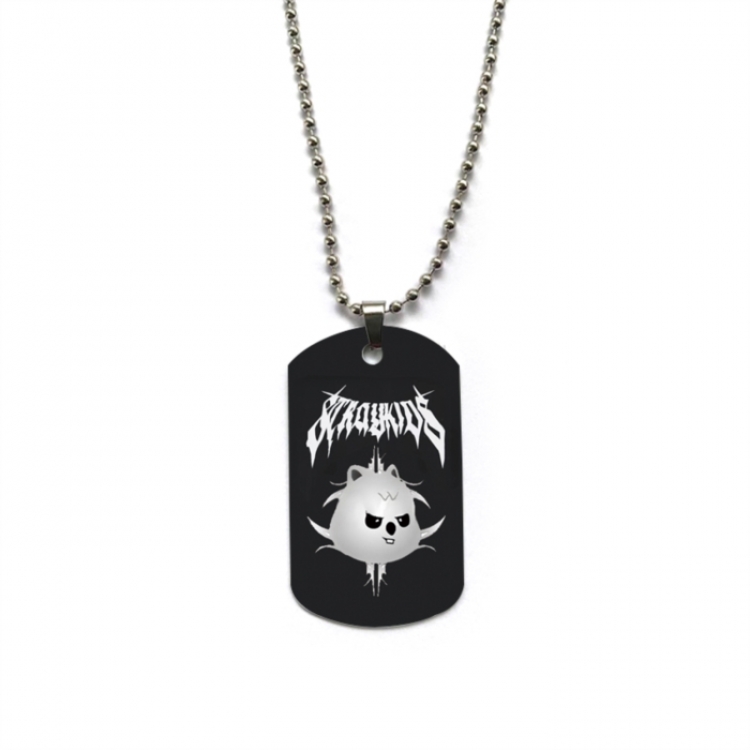 straykids Anime double-sided full color printed military brand necklace price for 5 pcs