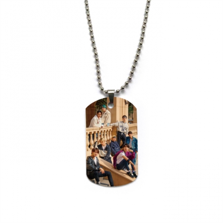 straykids Anime double-sided full color printed military brand necklace price for 5 pcs