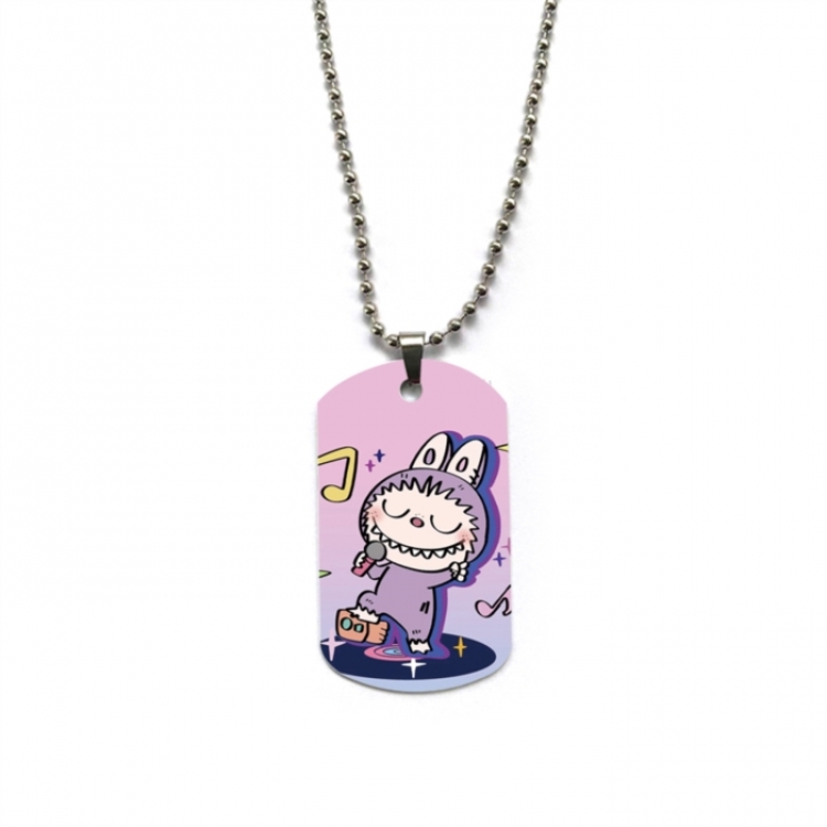 Labubu Anime double-sided full color printed military brand necklace price for 5 pcs