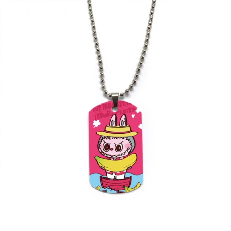 Labubu Anime double-sided full color printed military brand necklace price for 5 pcs
