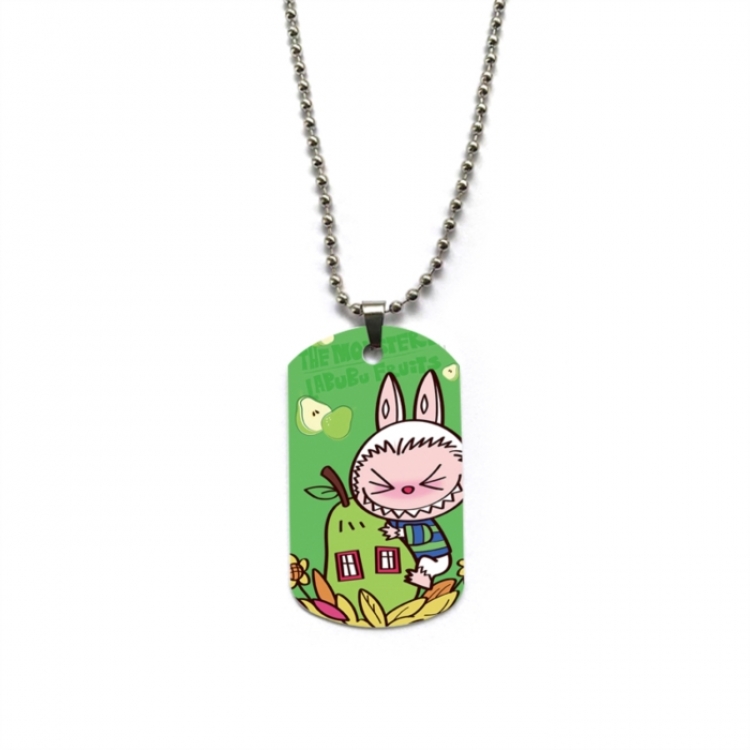 Labubu Anime double-sided full color printed military brand necklace price for 5 pcs