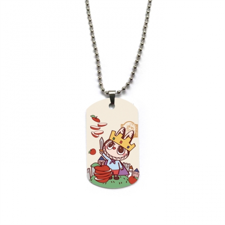 Labubu Anime double-sided full color printed military brand necklace price for 5 pcs