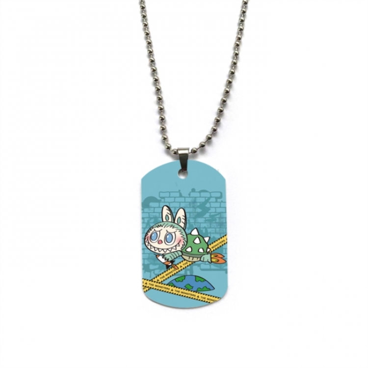 Labubu Anime double-sided full color printed military brand necklace price for 5 pcs